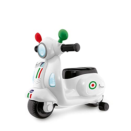 Chicco Motorrad Rutscher für Kinder Vespa Primavera, Kinderfahrzeug mit Elektronischem Bedienfeld,...