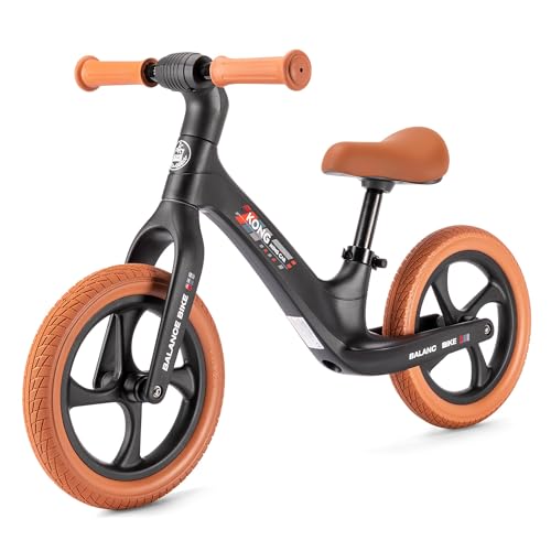 KONG MING CAR Kinder Laufrad – 12 Zoll Balance Bike für Kinder von 2-6 Jahren, Höhenverstellbar...