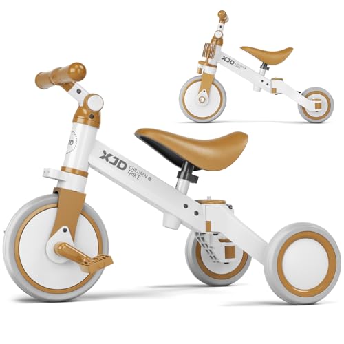 XJD 3 in 1 Laufrad Dreirad, Kinder Dreirad ab 1 Jahr, Laufräder Lauffahrrad mit verstellbarem Sitz...