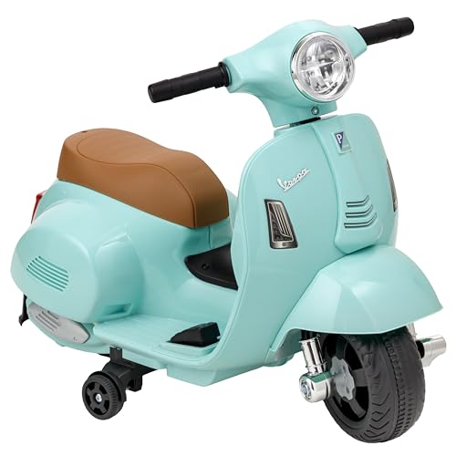 Baroni Toys Kinder Vespa Elektrokotorrad, Offiziell Lizensiert, Motorrad mit Rädern, Lenker,...