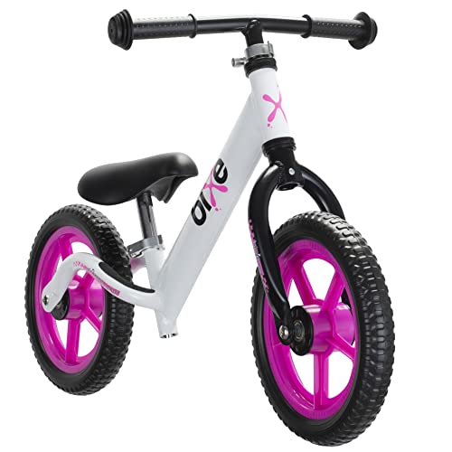 Bixe 12 Zoll Kinder Laufrad ab 2 Jahre pink - Aluminium Fahrrad ohne Pedale mit Luftreifen - Balance...