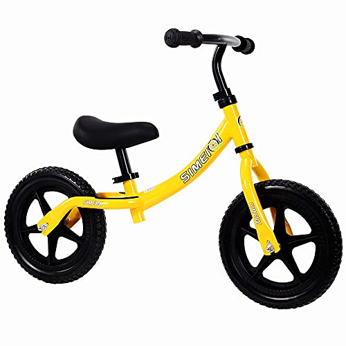 SIMEIQI 12 Zoll Kleinkind Laufrad 2-5 Jahre alt,Höhenverstellbar Sattel und Lenker,Licht...