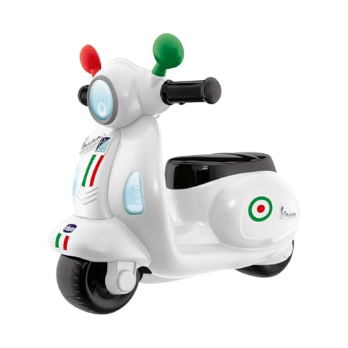 Chicco Motorrad Rutscher für Kinder Vespa Primavera, Kinderfahrzeug mit Elektronischem Bedienfeld,...