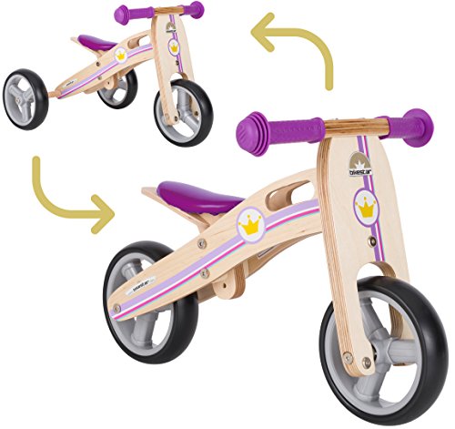 BIKESTAR Mini Kinder Laufrad Holz Lauflernrad mit DREI Rädern für Jungen und Mädchen ab 1 – 1,5...